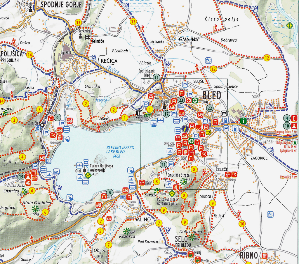 szlovénia látnivalók térkép Bled és környéke, Szlovénia 2014.05.04   2014.05.06. szlovénia látnivalók térkép